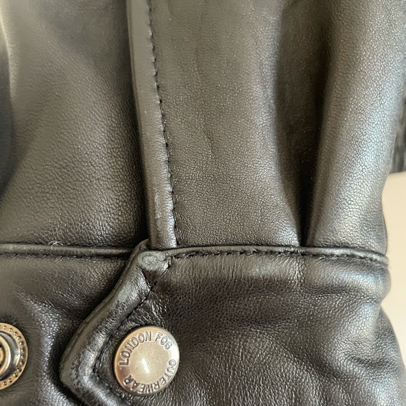 Black Leather Men’s London Fog Jacket L, genuine - Picture 9 of 10